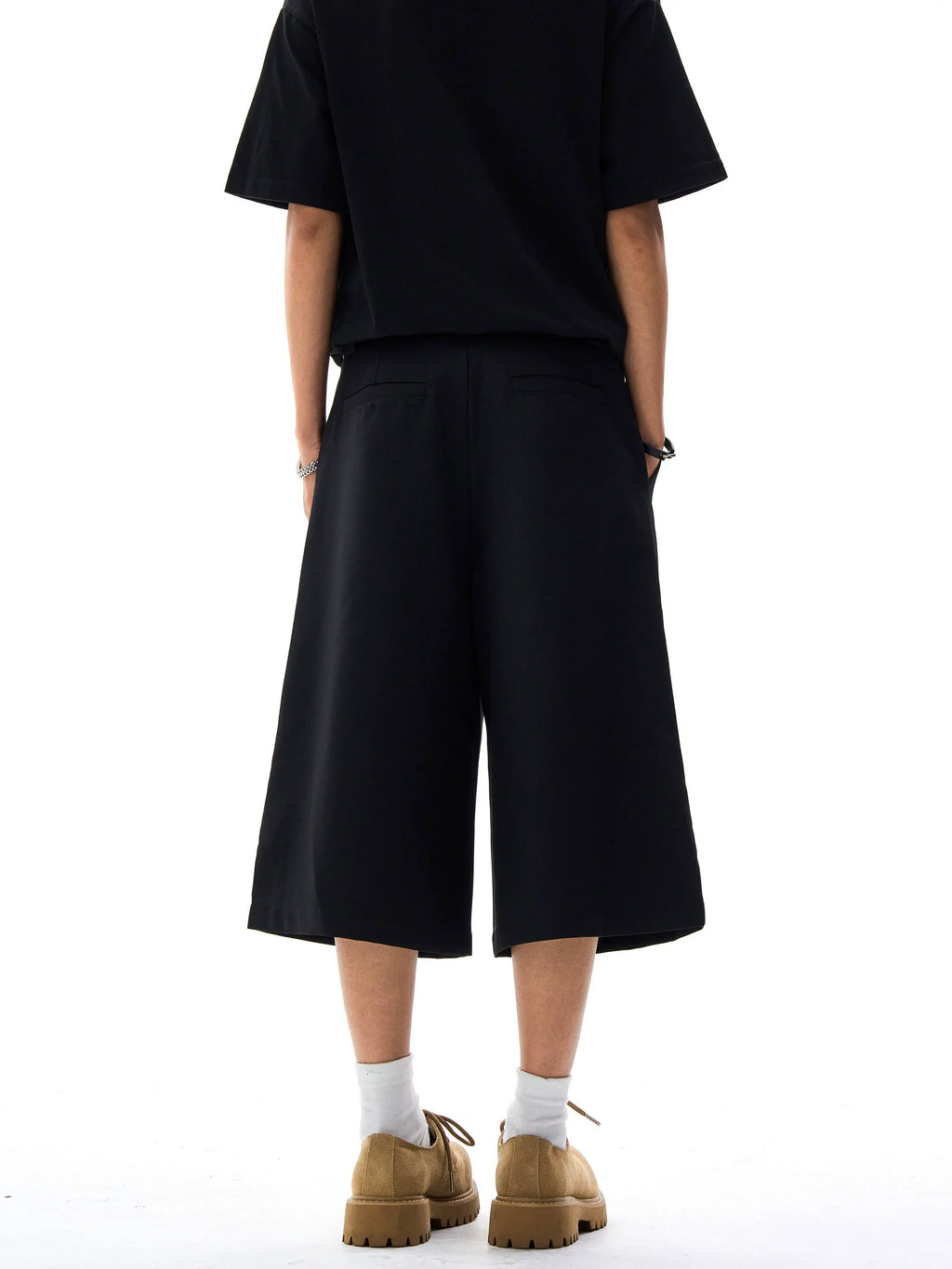 Wide Leg Tailored Bermuda Shorts