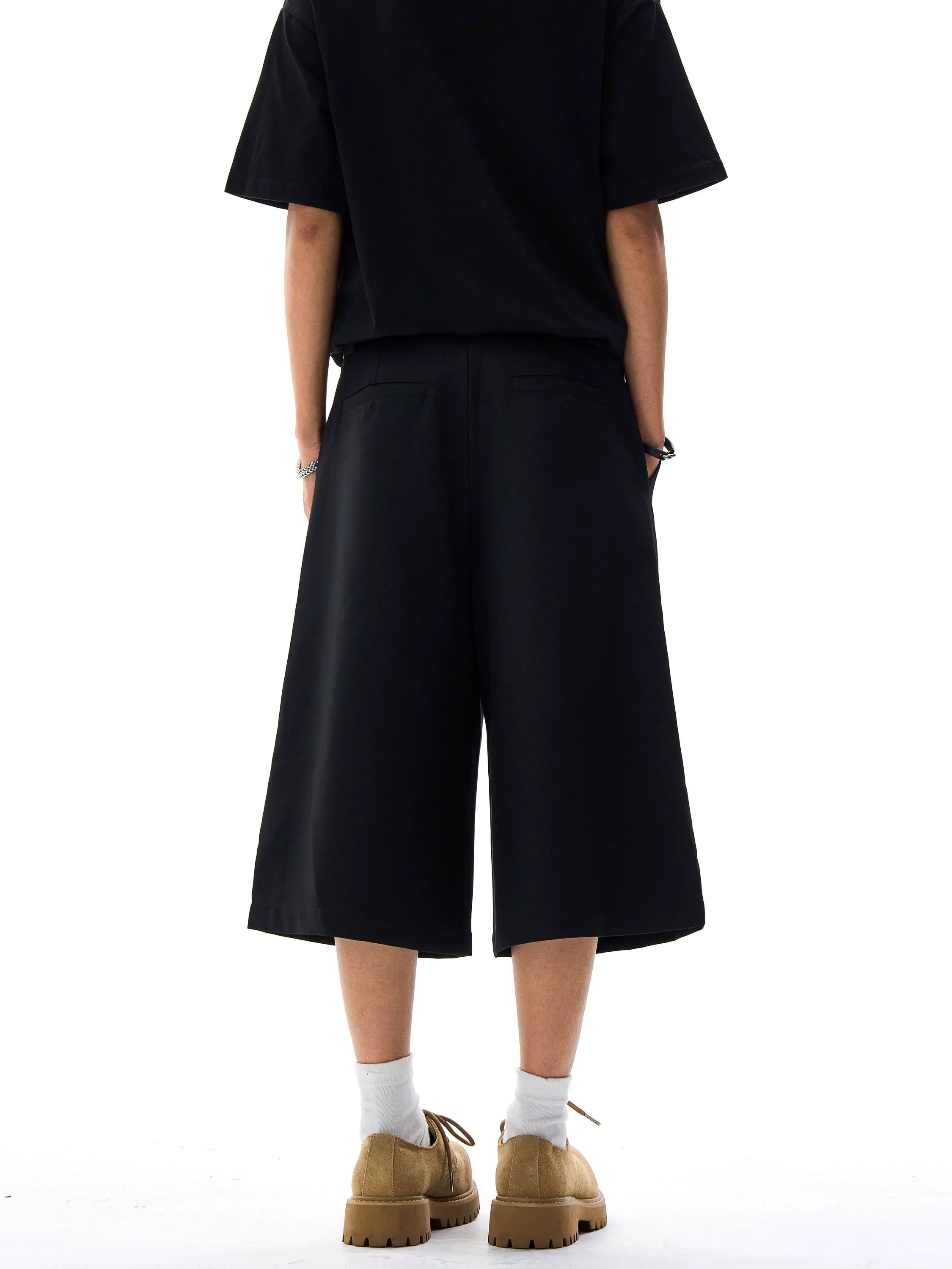 Wide Leg Tailored Bermuda Shorts