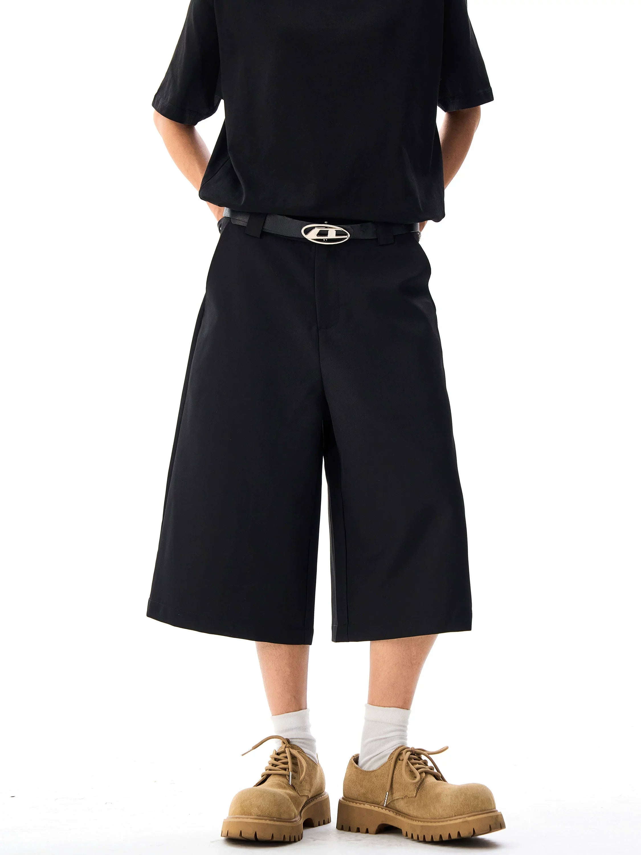 Wide Leg Tailored Bermuda Shorts