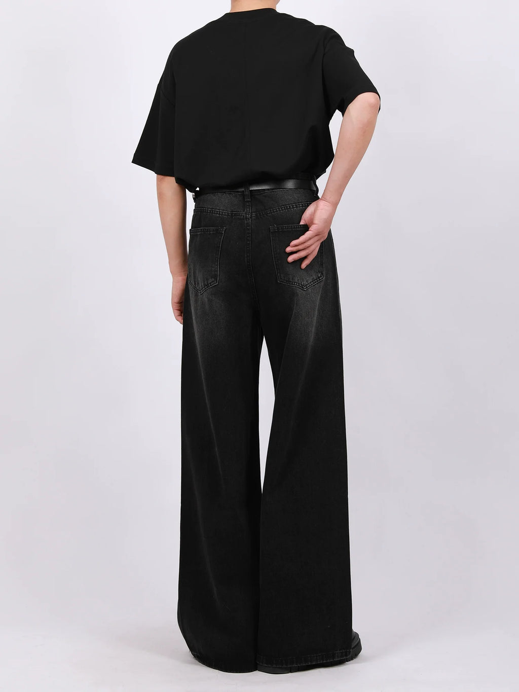 Vintage Washed Wide Leg Denim Pants