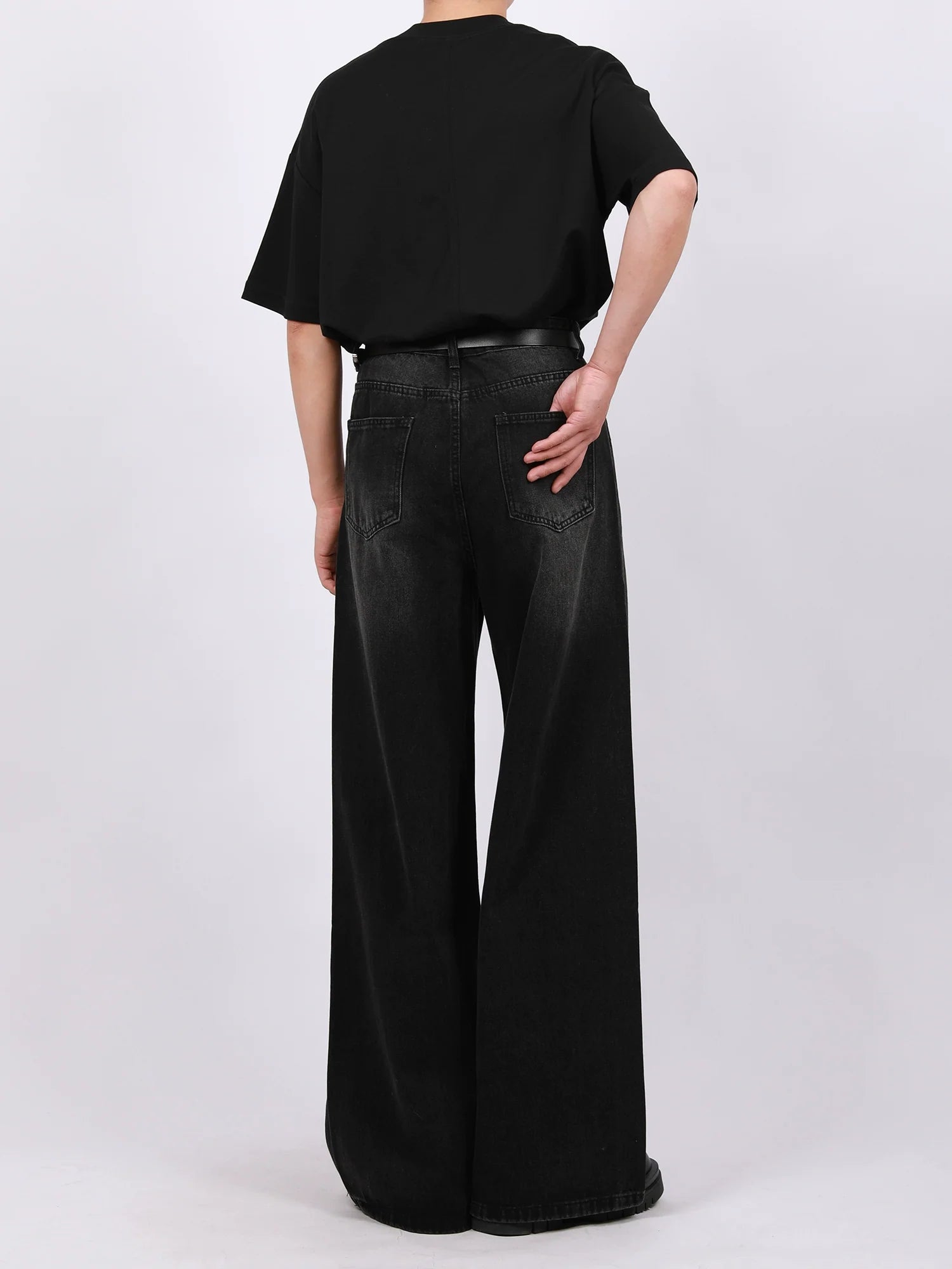 Vintage Washed Wide Leg Denim Pants