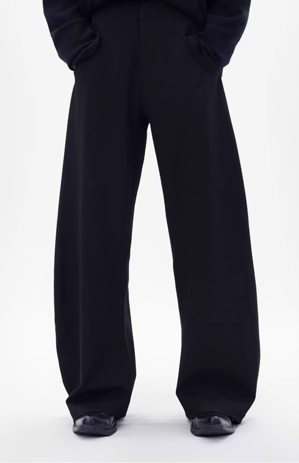 Wide Leg Tailored Trousers with Draped Silhouette