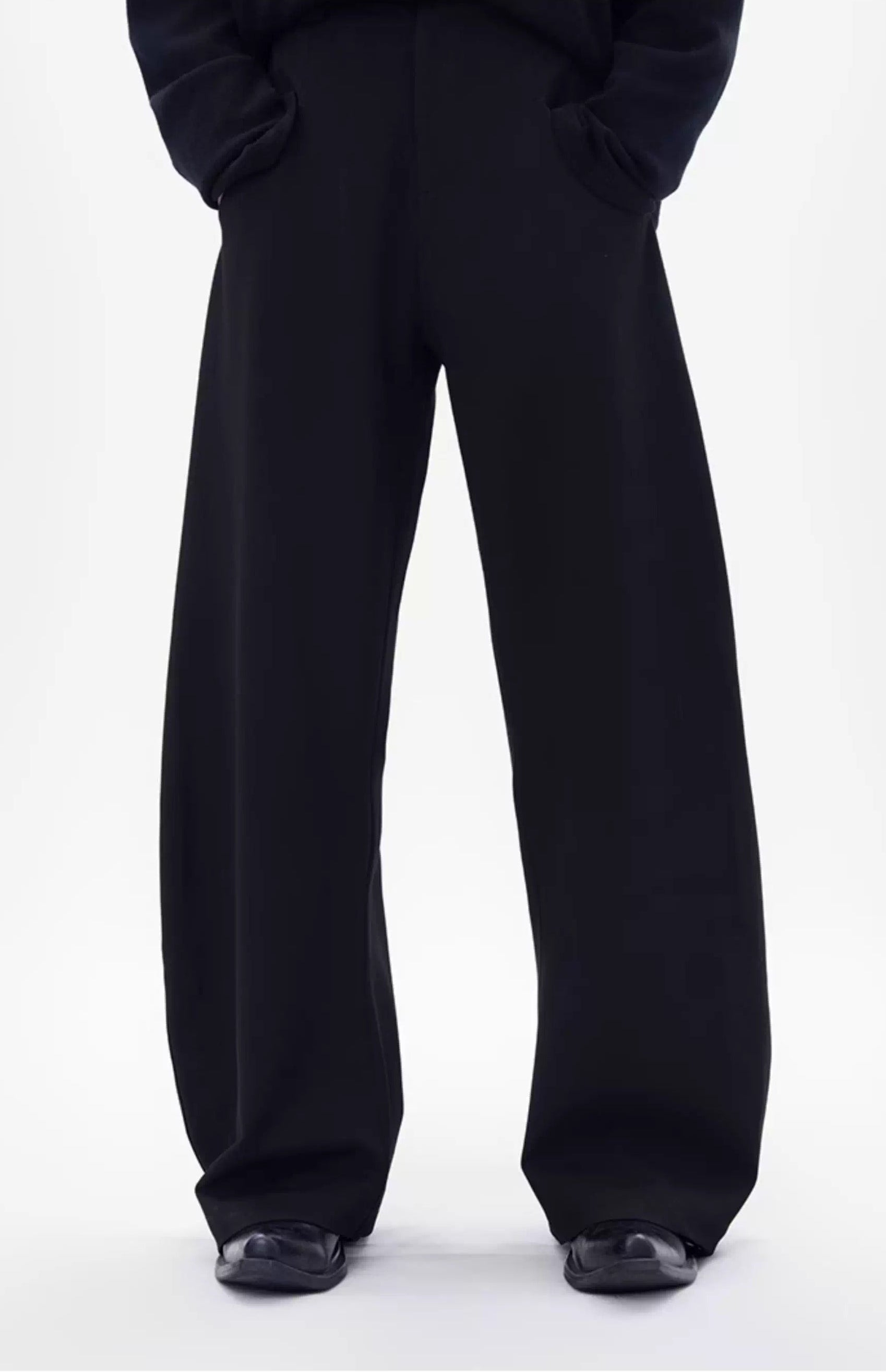 Wide Leg Tailored Trousers with Draped Silhouette